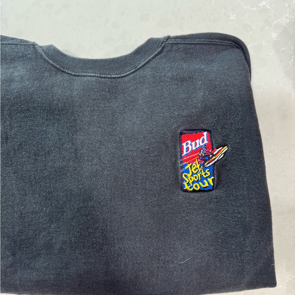 Vintage early 90’s Budweiser Jet Sports Tour Black Sweatshirt